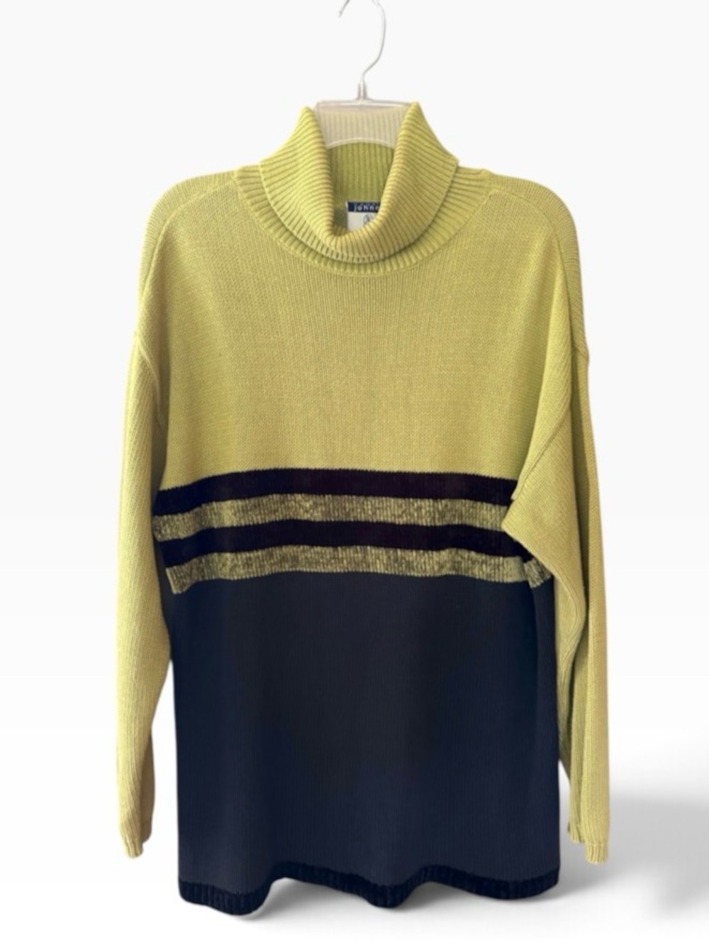 NWOT Cousin Johnny color-block turtleneck sweater Size S Vintage Made In USA